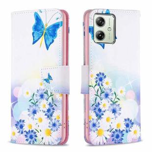 For Motorola Moto G54 5G EU Edition Colored Drawing Pattern Leather Phone Case(Butterfly Love)