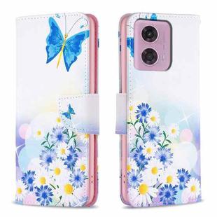 For Motorola Moto G24 Colored Drawing Pattern Leather Phone Case(Butterfly Love)