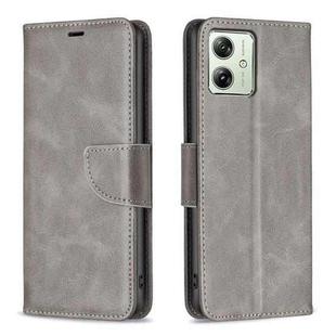 For Motorola Moto G54 5G EU Edition Lambskin Texture Pure Color Flip Leather Phone Case(Grey)