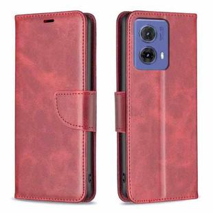 For Motorola Moto G85 Lambskin Texture Pure Color Flip Leather Phone Case(Red)