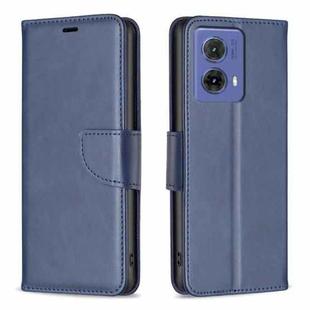 For Motorola Moto G85 Lambskin Texture Pure Color Flip Leather Phone Case(Blue)
