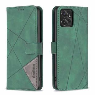 For Motorola Moto G Power 5G 2024 Magnetic Buckle Rhombus Texture Leather Phone Case(Green)