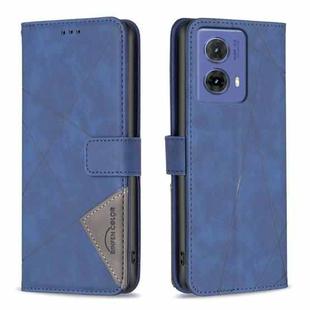 For Motorola Moto G85 Magnetic Buckle Rhombus Texture Leather Phone Case(Blue)
