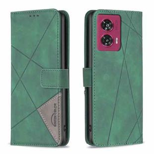 For Motorola Edge 50 Fusion Magnetic Buckle Rhombus Texture Leather Phone Case(Green)