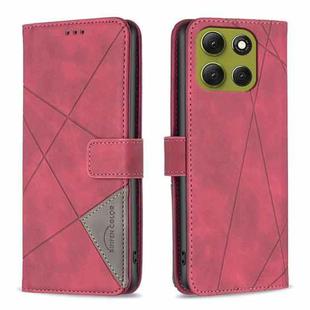 For Motorola Moto G86 5G Magnetic Buckle Rhombus Texture Leather Phone Case(Red)