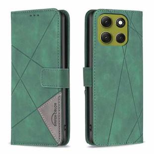 For Motorola Moto G86 5G Magnetic Buckle Rhombus Texture Leather Phone Case(Green)
