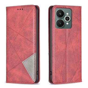 For Realme 15 5G Rhombus Texture Leather Phone Case(Red)