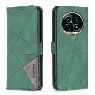 For Realme 13 Pro 5G / 13 Pro+ 5G Magnetic Buckle Rhombus Texture Leather Phone Case(Green)