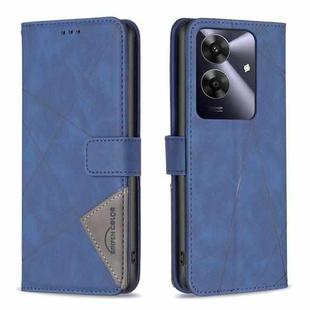 For Realme Note 60 / C61 Magnetic Buckle Rhombus Texture Leather Phone Case(Blue)