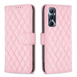 For Realme C65 4G Diamond Lattice Wallet Flip Leather Phone Case(Pink)