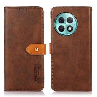 For OnePlus Ace 2 Pro KHAZNEH Dual-color Cowhide Texture Flip Leather Phone Case(Brown)