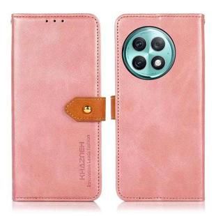 For OnePlus Ace 2 Pro KHAZNEH Dual-color Cowhide Texture Flip Leather Phone Case(Rose Gold)