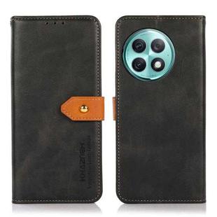 For OnePlus Ace 2 Pro KHAZNEH Dual-color Cowhide Texture Flip Leather Phone Case(Black)