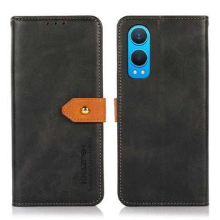 For OnePlus Nord CE4 Lite KHAZNEH Dual-color Cowhide Texture Flip Leather Phone Case(Black)