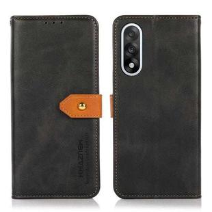 For OnePlus Nord 5 KHAZNEH Dual-color Cowhide Texture Flip Leather Phone Case(Black)