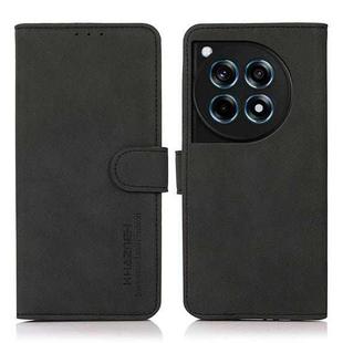 For OnePlus 12R / Ace 3 KHAZNEH Matte Texture Leather Phone Case(Black)