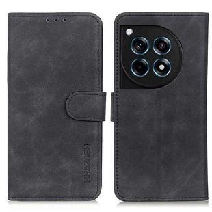 For OnePlus 12R/Ace 3 KHAZNEH Retro Texture Leather Phone Case(Black)