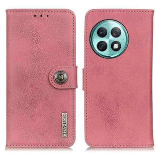 For OnePlus Ace 2 Pro KHAZNEH Cowhide Texture Flip Leather Phone Case(Pink)