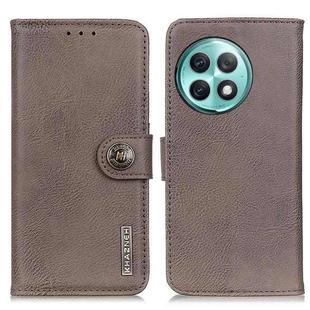 For OnePlus Ace 2 Pro KHAZNEH Cowhide Texture Flip Leather Phone Case(Khaki)
