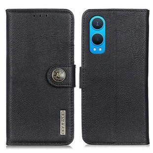 For OnePlus Nord CE4 Lite KHAZNEH Cowhide Texture Flip Leather Phone Case(Black)