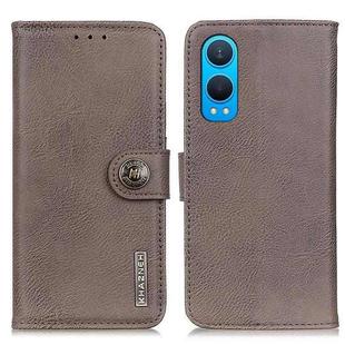 For OnePlus Nord CE4 Lite KHAZNEH Cowhide Texture Flip Leather Phone Case(Khaki)