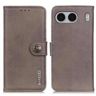 For OnePlus Nord 4 KHAZNEH Cowhide Texture Flip Leather Phone Case(Khaki)