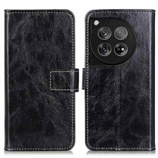 For OnePlus 12 Retro Crazy Horse Texture Leather Phone Case(Black)