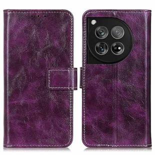 For OnePlus 12 Retro Crazy Horse Texture Leather Phone Case(Purple)