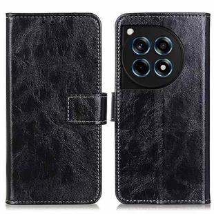 For OnePlus 12R/Ace 3 Retro Crazy Horse Texture Leather Phone Case(Black)