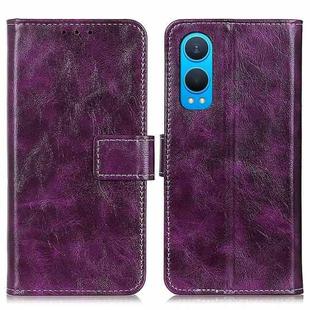 For OnePlus Nord CE4 Lite Retro Crazy Horse Texture Leather Phone Case(Purple)