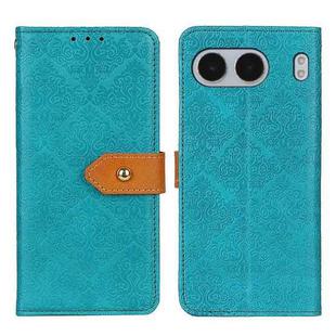 For OnePlus Nord 4 European Floral Embossed Flip Leather Phone Case(Blue)