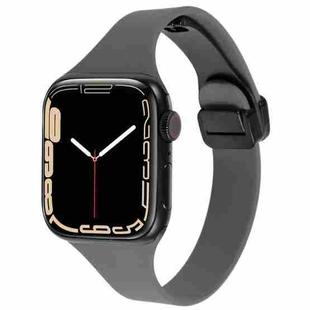 For Apple Watch 8 45mm  Magnetic Buckle Slim Silicone Watch Band(Starry Grey)