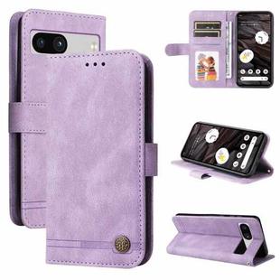 For Google Pixel 7a Skin Feel Life Tree Metal Button Leather Phone Case(Purple)
