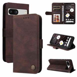 For Google Pixel 7a Skin Feel Life Tree Metal Button Leather Phone Case(Brown)