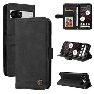For Google Pixel 7a Skin Feel Life Tree Metal Button Leather Phone Case(Black)
