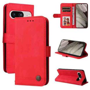 For Google Pixel 8 Skin Feel Life Tree Metal Button Leather Phone Case(Red)
