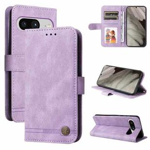 For Google Pixel 8 Skin Feel Life Tree Metal Button Leather Phone Case(Purple)