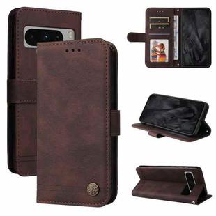 For Google Pixel 8 Pro Skin Feel Life Tree Metal Button Leather Phone Case(Brown)