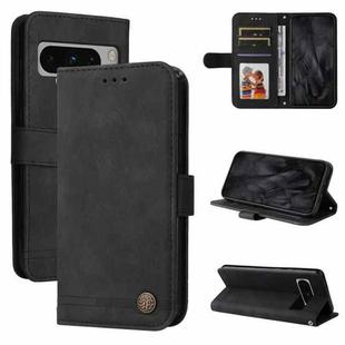 For Google Pixel 8 Pro Skin Feel Life Tree Metal Button Leather Phone Case(Black)