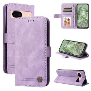 For Google Pixel 8a Skin Feel Life Tree Metal Button Leather Phone Case(Purple)