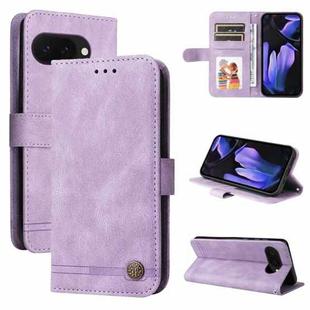 For Google Pixel 9a Skin Feel Life Tree Metal Button Leather Phone Case(Purple)