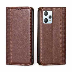 For Blackview A53 / A53 Pro Grid Texture Magnetic Flip Leather Phone Case(Brown)