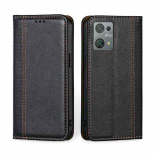 For Blackview Oscal C30 Grid Texture Magnetic Flip Leather Phone Case(Black)