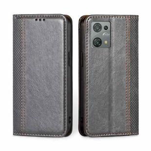 For Blackview Oscal C30 Grid Texture Magnetic Flip Leather Phone Case(Grey)