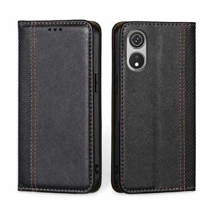 For CUBOT P60 Grid Texture Magnetic Flip Leather Phone Case(Black)