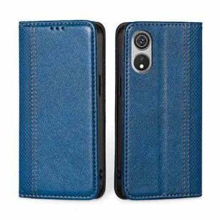 For CUBOT P60 Grid Texture Magnetic Flip Leather Phone Case(Blue)