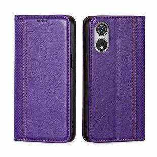 For CUBOT P60 Grid Texture Magnetic Flip Leather Phone Case(Purple)