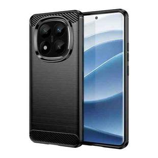 For Redmi Note 14 Pro+ 5G Carbon Fiber Brushed Texture TPU Phone Case(Black)