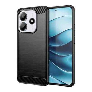 For Redmi Note 14 5G Brushed Texture Carbon Fiber TPU Phone Case(Black)