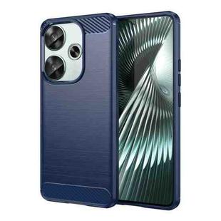 For Redmi Turbo 3 Carbon Fiber Brushed Texture TPU Phone Case(Blue)